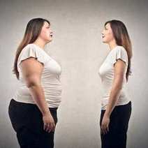  Fat and slim woman