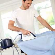 A man ironing