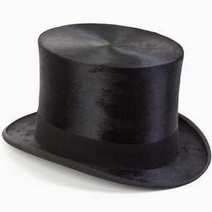 A black top hat