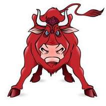 Cartoon of a red bull