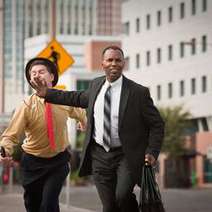  Two men walking on the street