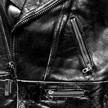 Black leather jacket with zippers