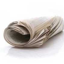 A rolled newspaper
