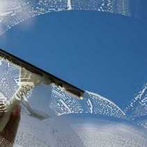 A window being cleaned