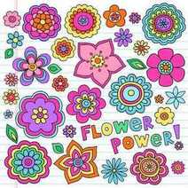  Cartoon colourful flowers