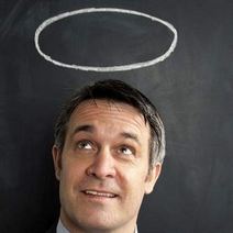 A guy with a circle above his head