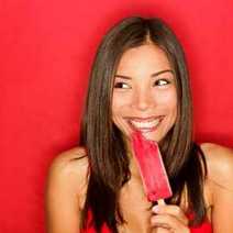 A girl eating ice cream