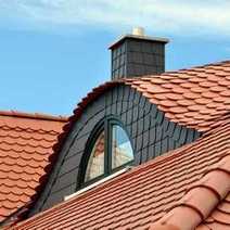 The roof of a house