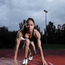 A girl ready to race