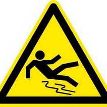 A slippery floor sign