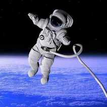 Astronaut floating in space