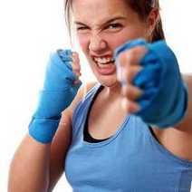 A girl punching