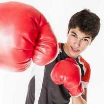 A guy with boxing gloves