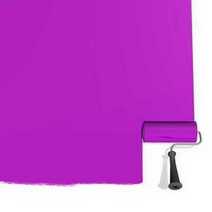A painting roll on a purple wall