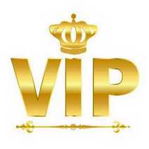  Golden letters VIP with golden crown on top