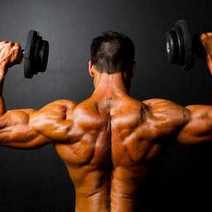  A bodybuilder holding weights