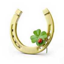 A clover and a horseshoe