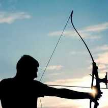 A guy shooting a bow