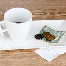  Coffee cup with money change
