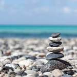  Tower of stones on the beach