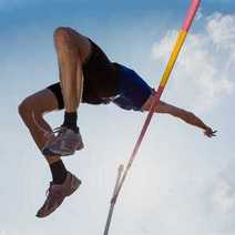 Male athlete performing a high jump