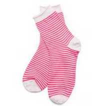 A pair of red and white stripes socks