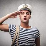  A mariner saluting