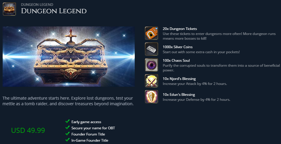 EoS Dugeon Legend Founders Pack