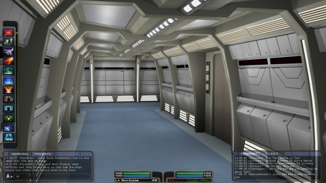 Originally, players would have been able to explore larger ships, such as the Sovereign class as part of a 'hub' in space. 