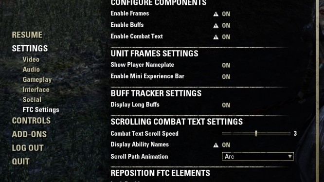 ESO Menu