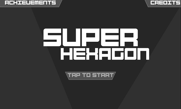 Super Hexagon Start Screen