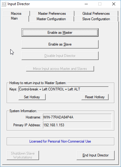 Input Director Interface