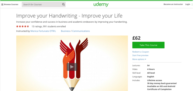 Udemy Handwriting Course