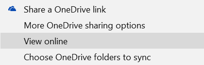 OneDrive Office Online Options