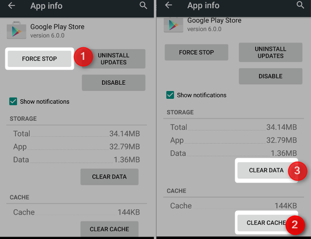 android wipe play store cache and data 2