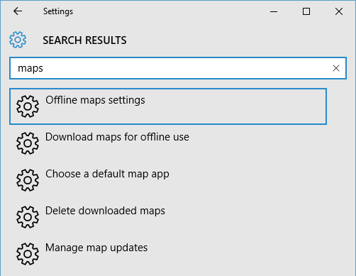 Windows 10 Maps Settings