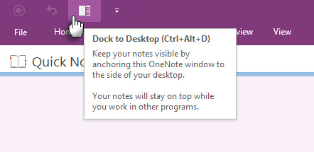 Microsoft OneNote - Dock to Desktop