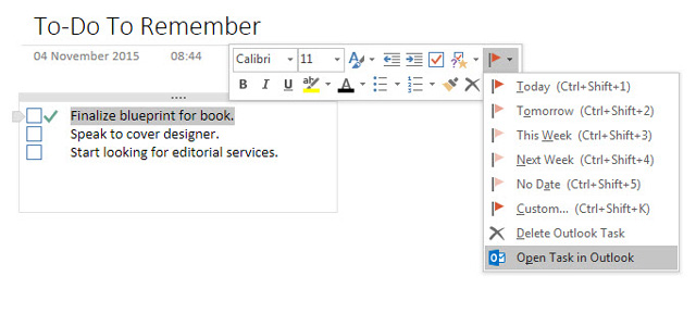 Taking Notes from Outlook