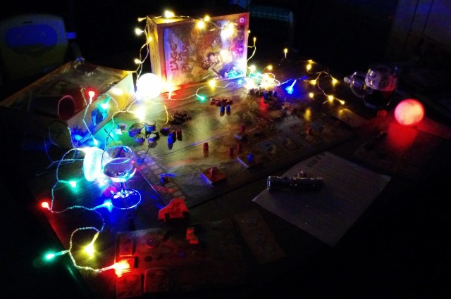 Board Games By Christmas Lights